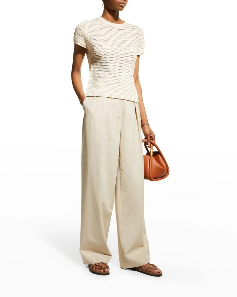 商品Vince|Short-Sleeve Cotton Crochet Top,价格¥1008,第3张图片详细描述