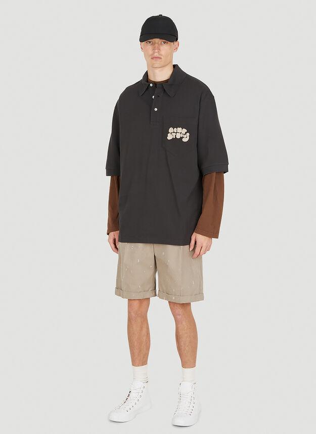 商品Acne Studios|Bubble Logo Polo Shirt in Dark Brown,价格¥1348,第4张图片详细描述