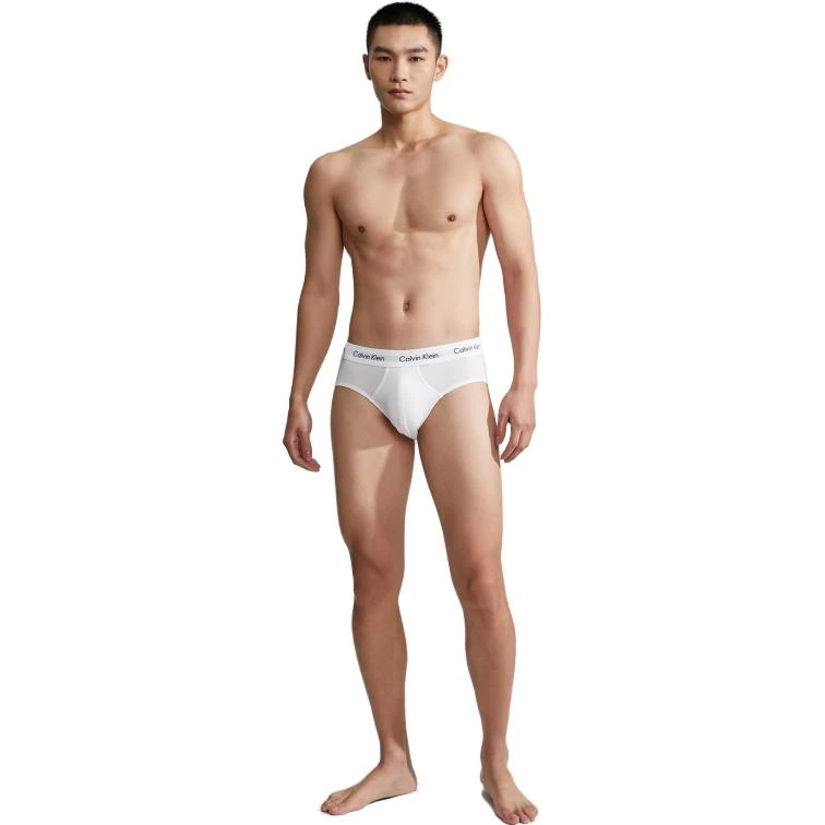 商品[国内直发] Calvin Klein|[预售3天]CALVIN KLEIN logo腰边舒适三角内裤 男款 三条装 黑白灰,价格¥258,第10张图片详细描述