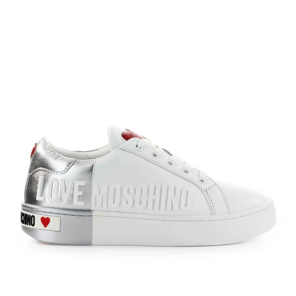 商品Love Moschino|Love Moschino Womens White Leather Sneakers,价格¥2094,第1张图片