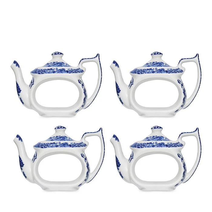 商品Spode|Blue Italian Teapot Napkin Rings - Set of 4,价格¥449,第1张图片