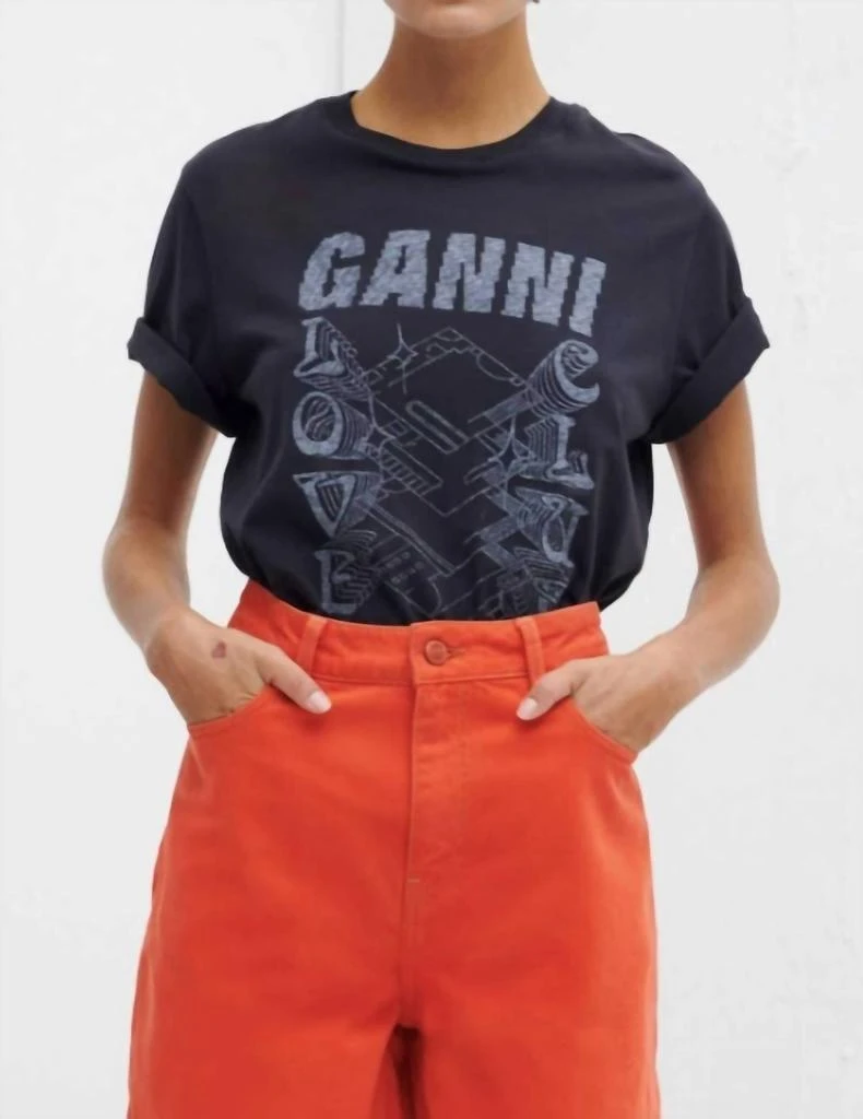 商品Ganni|Love Club Tee In Phantom,价格¥684,第1张图片