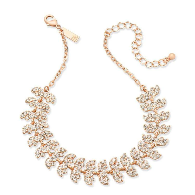 商品INC International|I.N.C. Rose Gold-Tone Crystal Leaf Choker Necklace, 11-3/4" + 3" extender, Created for Macy's,价格¥66,第1张图片