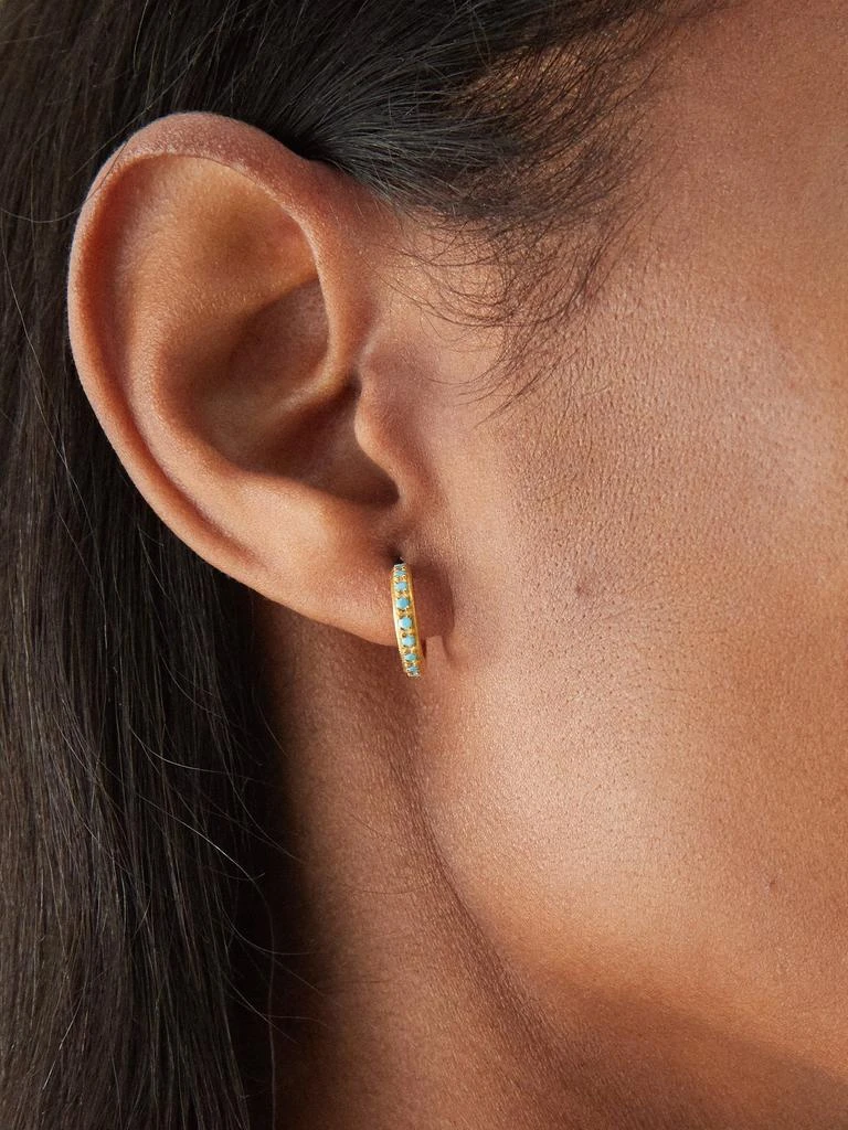 商品Hermina Athens|Turquoise & gold-vermeil hoop earrings,价格¥864,第2张图片详细描述