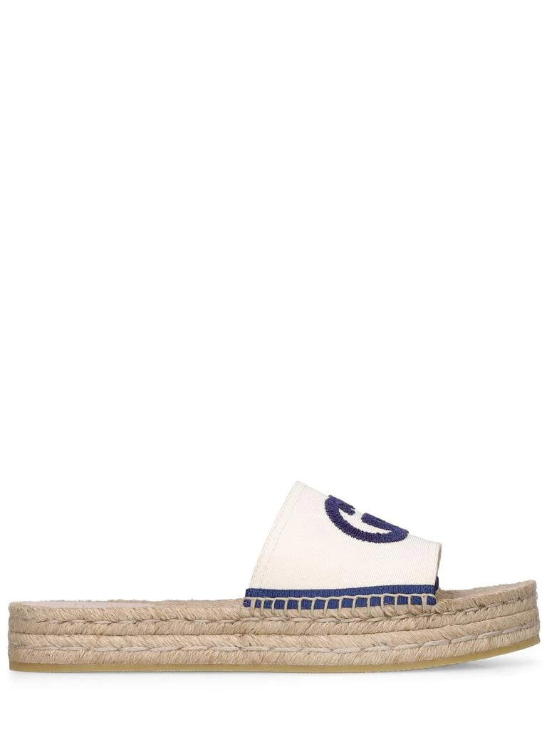 商品Gucci|40mm Pilar Cotton Canvas Espadrilles,价格¥4521,第1张图片