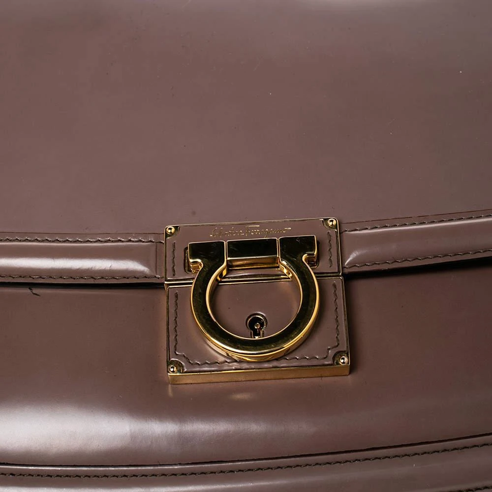商品[二手商品] Salvatore Ferragamo|Salvatore Ferragamo Taupe Leather Jody Shoulder Bag,价格¥1361,第5张图片详细描述