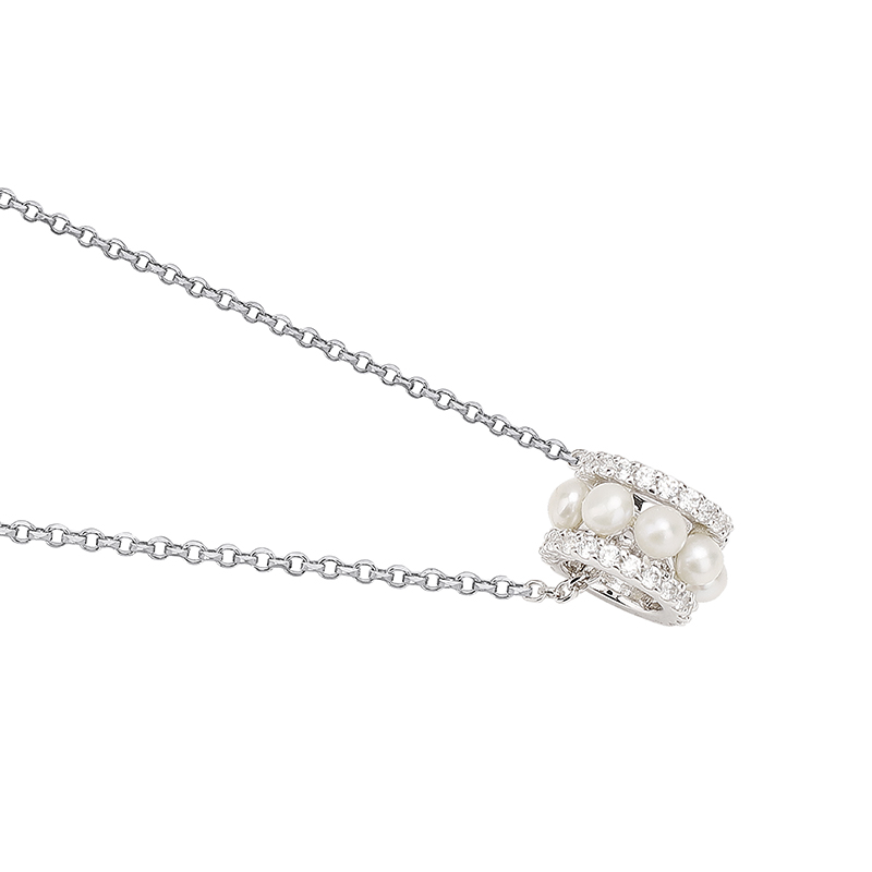 珍珠系列 十字架 圆环项链女款银白色（香港仓发货）商品第8张图片规格展示