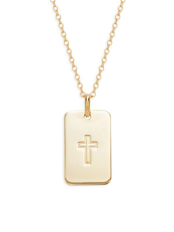 商品Saks Fifth Avenue|​14K Yellow Gold Cross Dog Chain Pendant Necklace,价格¥1391,第1张图片