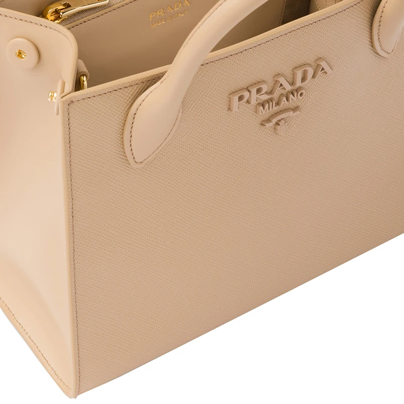 PRADA/普拉达 22新款 Monochrome系列 女士小号砂米黄saffiano皮革金属徽标侧面按扣拆卸徽标印花肩带手提单肩斜挎包1BA156_2ERX_F0036_V_3OO 商品