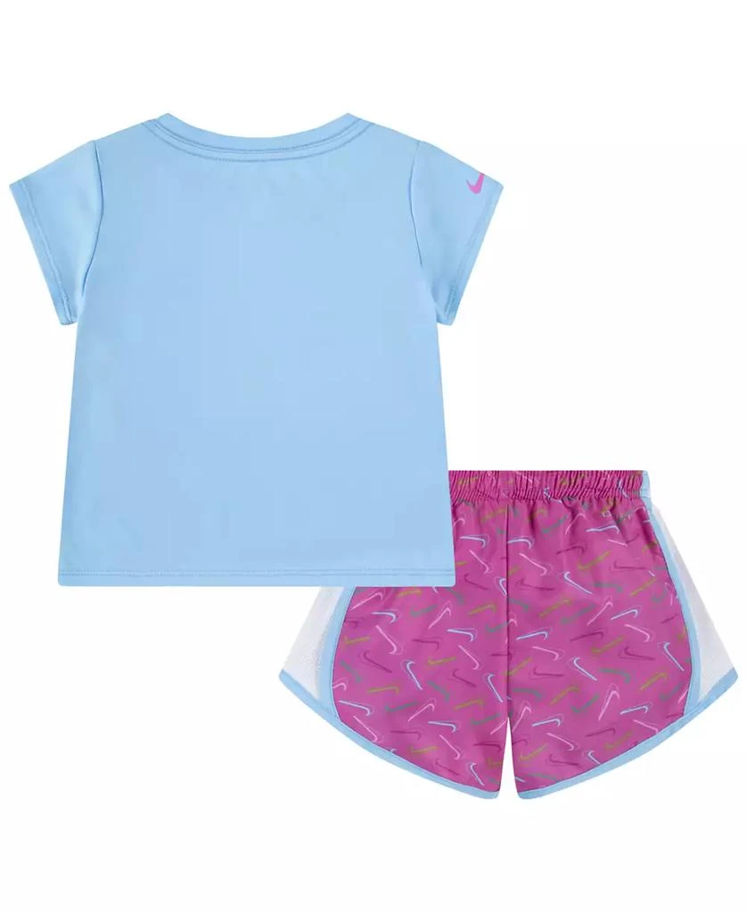 Toddler Girls Dri-FIT Swoosh Logo Short Sleeve Tee and Printed Shorts Set 商品