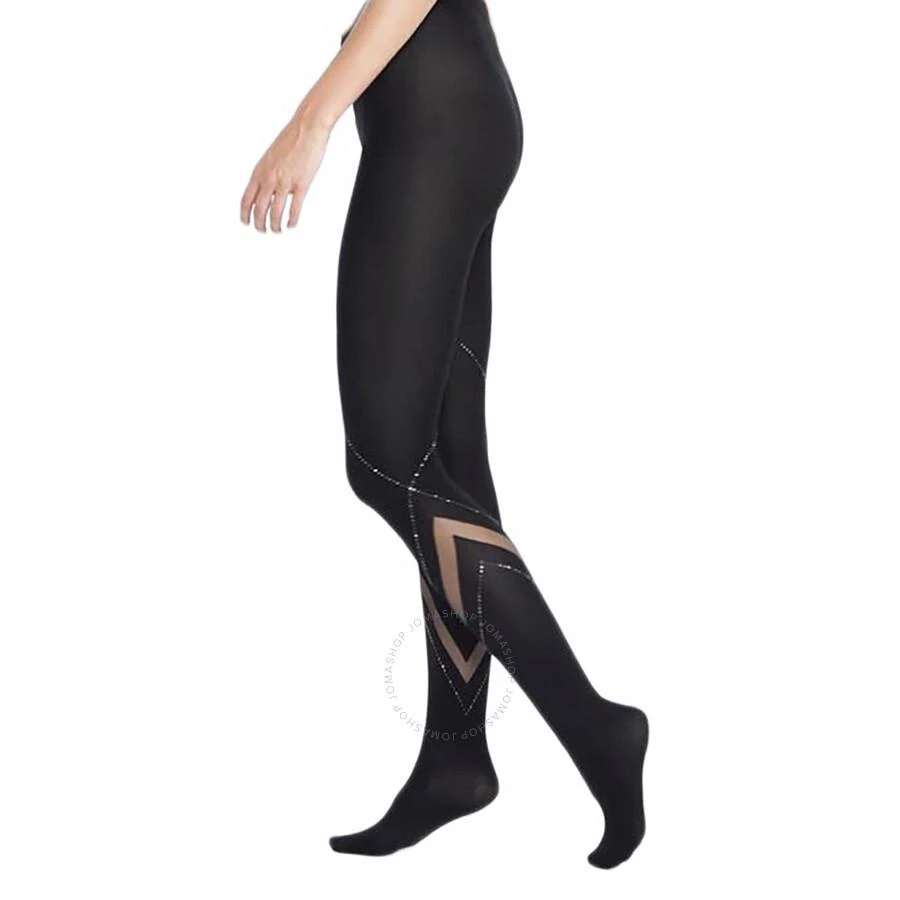 商品Wolford|Ladies Black/Hematite Avery Opaque And Sheer Tights,价格¥320,第2张图片详细描述