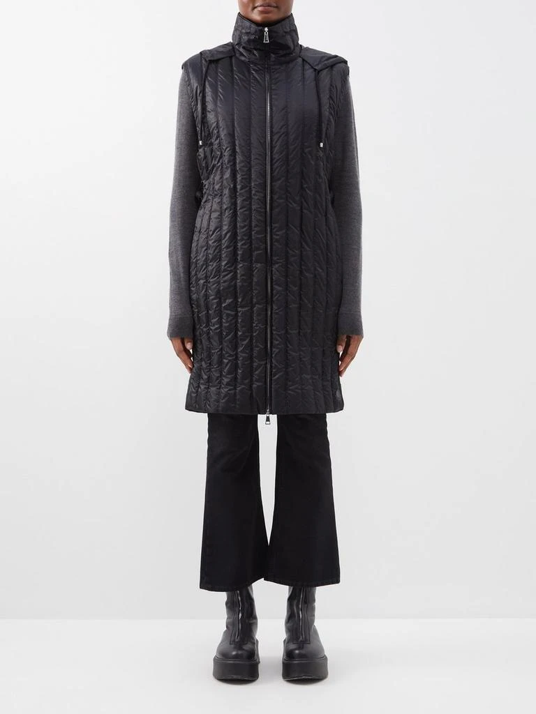 商品Moncler|Drava hooded belted longline quilted gilet,价格¥3298,第1张图片
