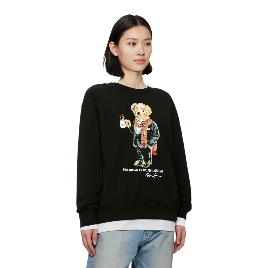 商品[国内直发] Ralph Lauren|小熊印花圆领套头卫衣 女款 黑色,价格¥874,第8张图片详细描述