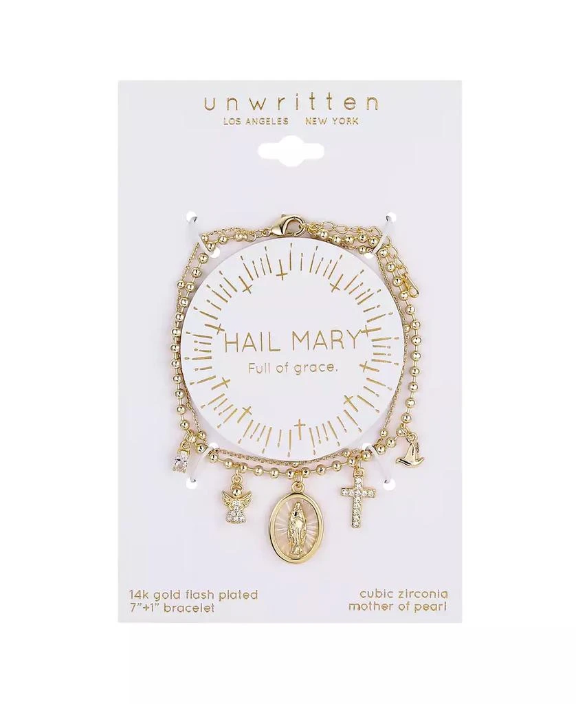 商品Unwritten|Cubic Zirconia and Mother of Pearl Virgin Mary Angel Cross Dove Bracelet,价格¥103,第3张图片详细描述