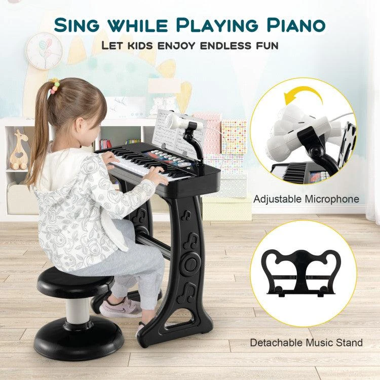 商品Hivvago|Kids Piano Keyboard 37-Key Kids Toy Keyboard Piano with Microphone for 3+ Kids,价格¥546,第5张图片详细描述