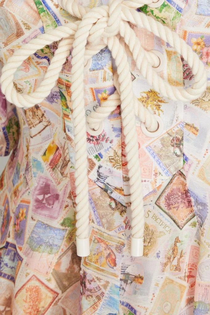 商品Zimmermann|Flared printed linen and silk-blend mini dress,价格¥4802,第4张图片详细描述