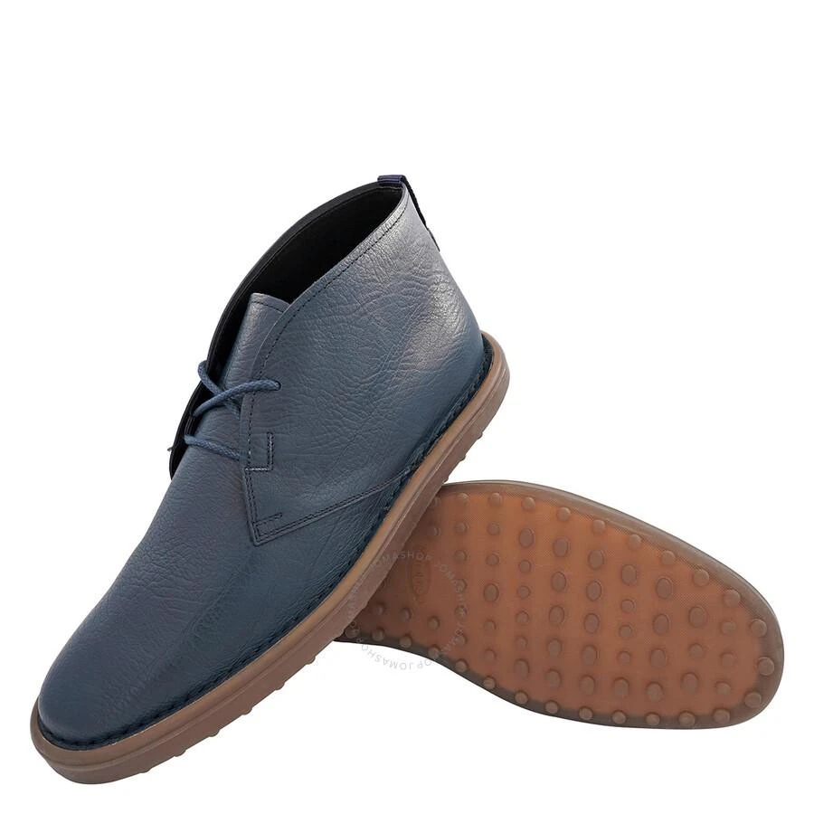 商品Tod's|Men's Blue Leather Desert Boots,价格¥1459,第2张图片详细描述