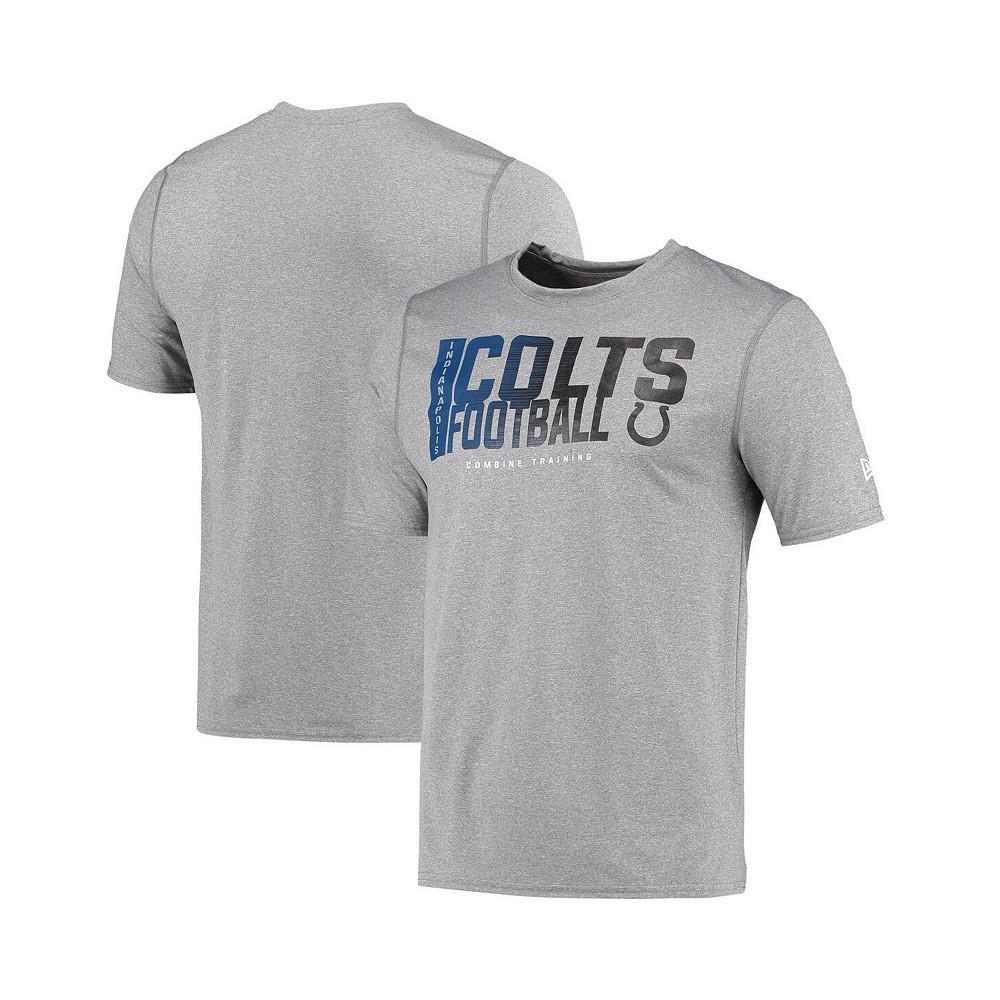 商品New Era|Men's Heathered Gray Indianapolis Colts Combine Authentic Game On T-shirt,价格¥225,第1张图片