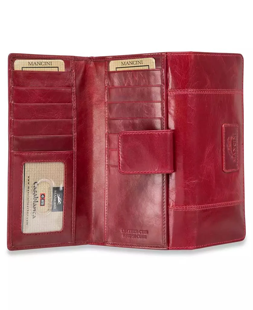 商品Mancini Leather Goods|Casablanca Collection RFID Secure Ladies Clutch Wallet,价格¥780,第2张图片详细描述