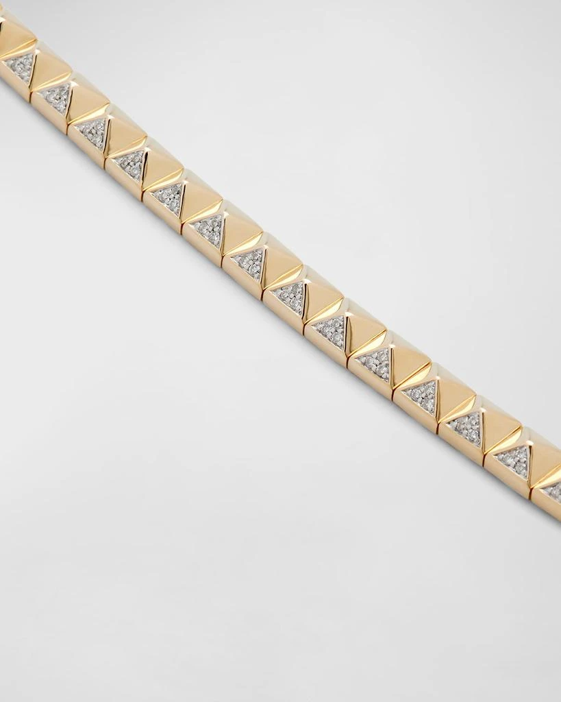 商品Sydney Evan|Men's 14K Yellow Gold Diamond Pyramid Link Bracelet,价格¥45878,第3张图片详细描述
