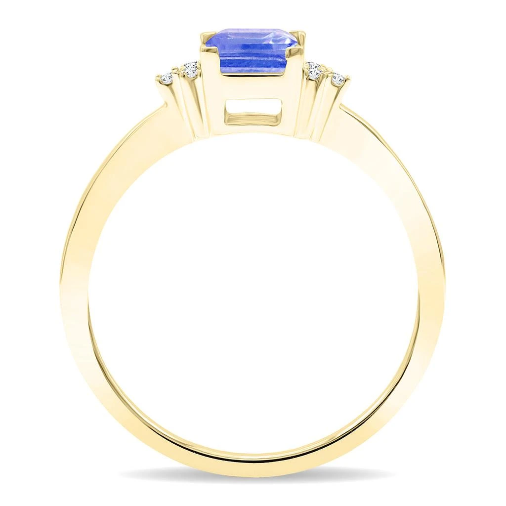 商品SSELECTS|Women's Square Shaped Tanzanite And Diamond Half Moon Ring In 10K Yellow Gold,价格¥2168,第3张图片详细描述