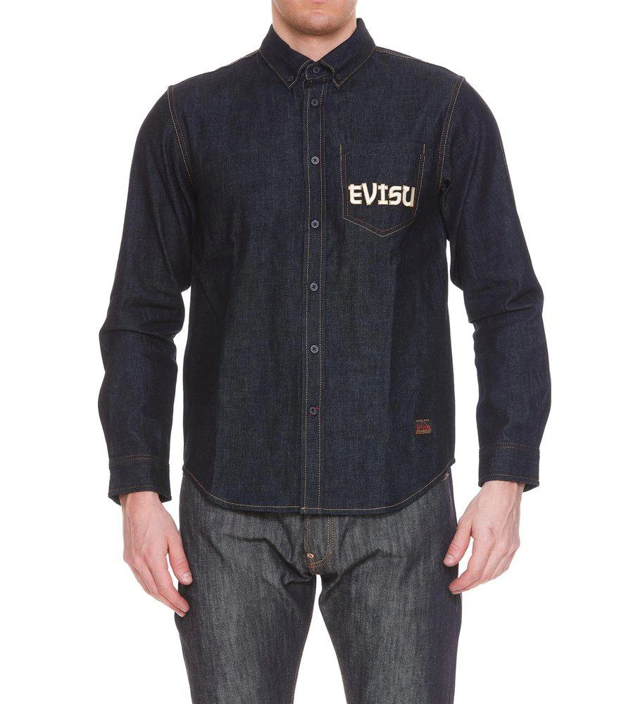 商品Evisu|Evisu Logo Printed Denim Shirt,价格¥1796,第1张图片