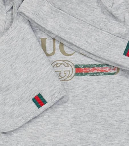 商品Gucci|Cotton bodysuit, bib and hat set,价格¥2508,第4张图片详细描述