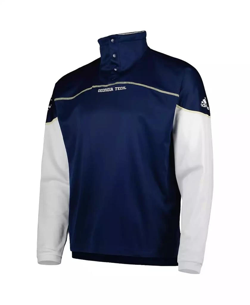 商品Adidas|Men's Navy GA Tech Yellow Jackets AEROREADY Knit Quarter-Snap Jacket,价格¥555,第3张图片详细描述