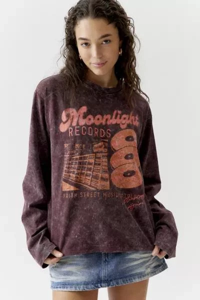 商品Urban Outfitters|Moonlight Records Long Sleeve Graphic Tee,价格¥295,第1张图片