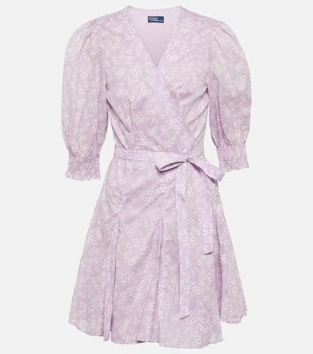 商品Ralph Lauren|花卉棉质裹身迷你连衣裙,价格¥1861,第1张图片