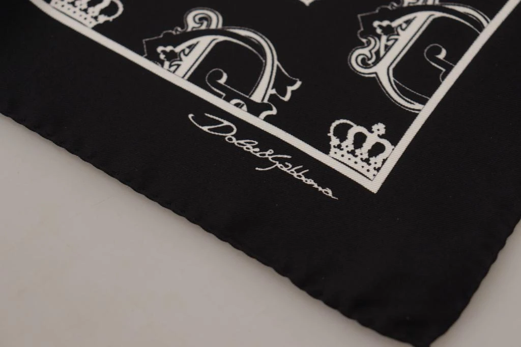 商品Dolce & Gabbana|Dolce & Gabbana Black DG Crown Print Square Handkerchief,价格¥970,第2张图片详细描述