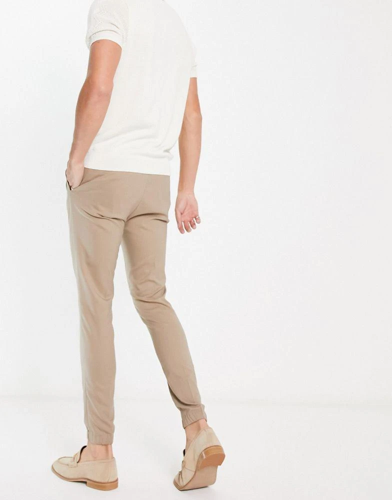 商品ASOS|ASOS DESIGN super skinny smart joggers in stone,价格¥201,第2张图片详细描述