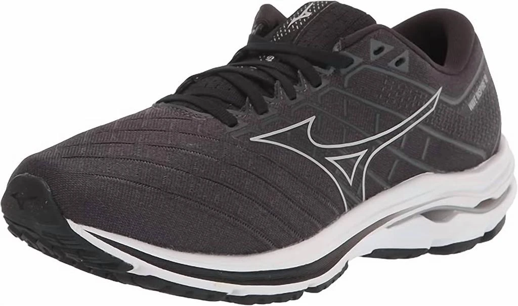 商品Mizuno|Men's Wave Inspire 18 Running Shoe In Black-Silver,价格¥508,第2张图片详细描述