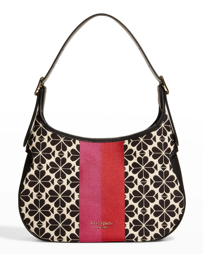 商品Kate Spade|spade flower jacquard stripe hobo bag,价格¥1192,第1张图片