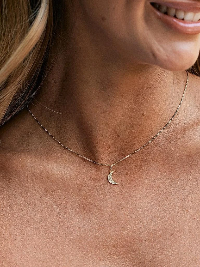 商品brook & york|Adeline Moon 14K-Gold Vermeil & White Topaz Pendant Necklace,价格¥814,第2张图片详细描述