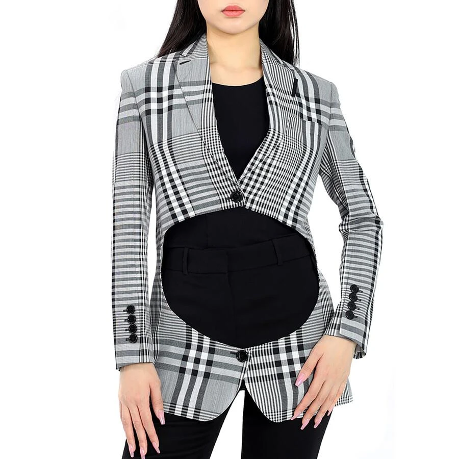 商品Burberry|Ladies Check Single-breasted Technical Blazer,价格¥2549,第1张图片