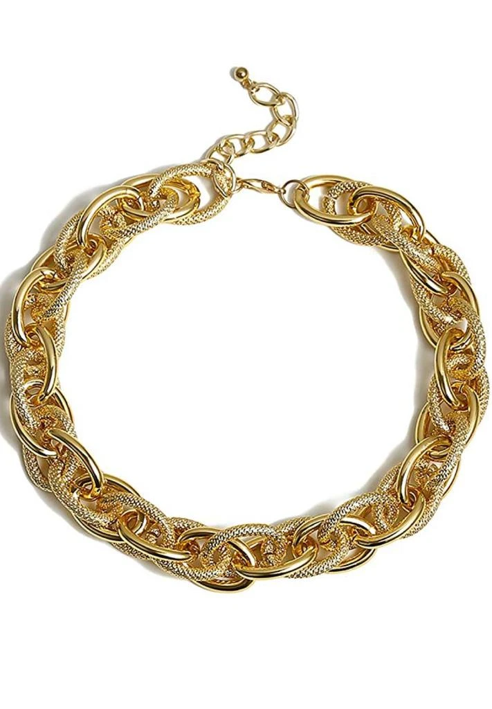 商品Liv Oliver|18k Gold Textured Link Necklace,价格¥2098,第1张图片