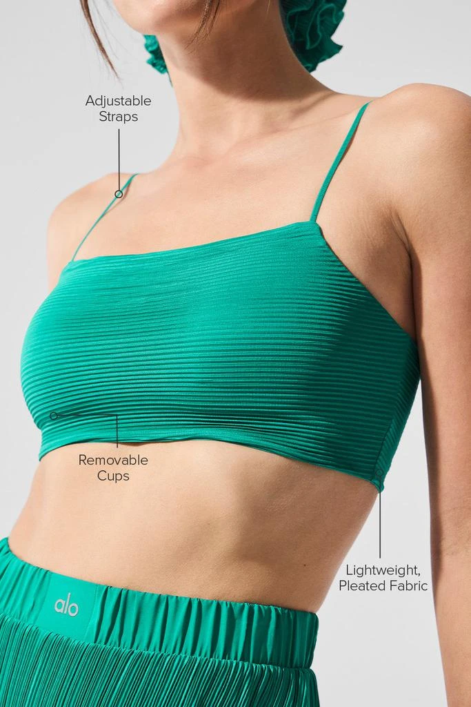 商品Alo|Micro Plisse Game On Bra - Spruce Green,价格¥521,第2张图片详细描述