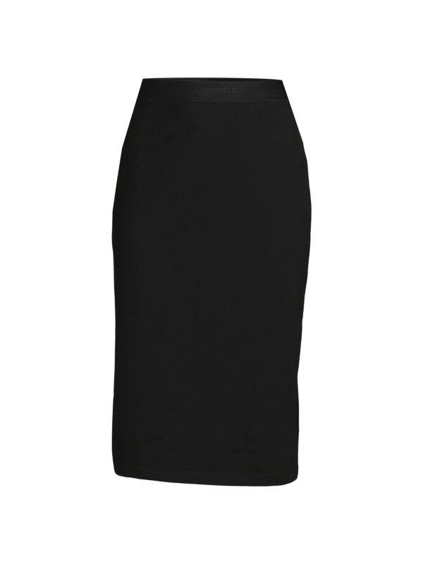 商品Karl Lagerfeld Paris|Logoband Midi Skirt,价格¥305,第3张图片详细描述