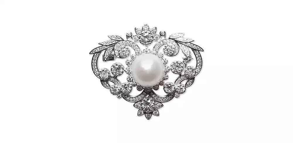 商品Macy's|Cultured Freshwater Pearl (12mm) & Cubic Zirconia Pin in Sterling Silver,价格¥2519,第1张图片