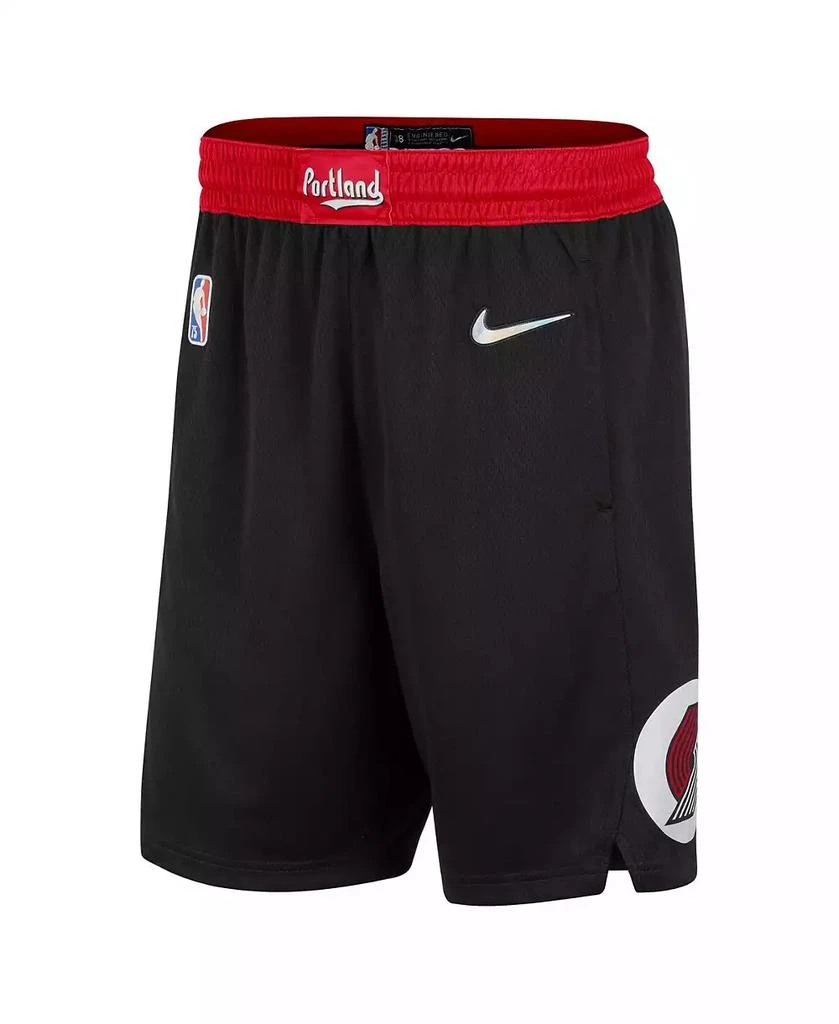 商品NIKE|Men's Black and Red Portland Trail Blazers 2021/22 City Edition Swingman Shorts,价格¥569,第2张图片详细描述