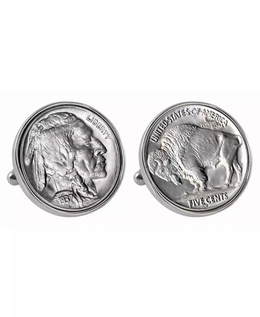 商品American Coin Treasures|Buffalo Nickel Bezel Coin Cuff Links,价格¥232,第1张图片