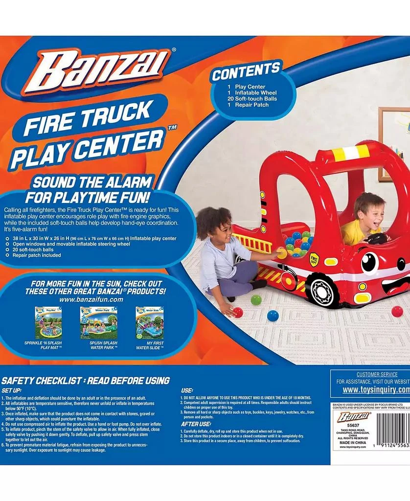 商品Redbox|Banzai Rescue Fire Truck Play Center Inflatable Ball Pit -Includes 20 Balls,价格¥225,第4张图片详细描述