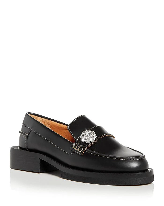 商品Ganni|Women's Embellished Moc Toe Loafers ,价格¥1671,第1张图片