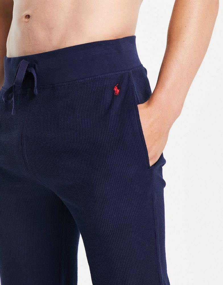 Polo Ralph Lauren waffle jogger with pony logo in navy商品第2张图片规格展示