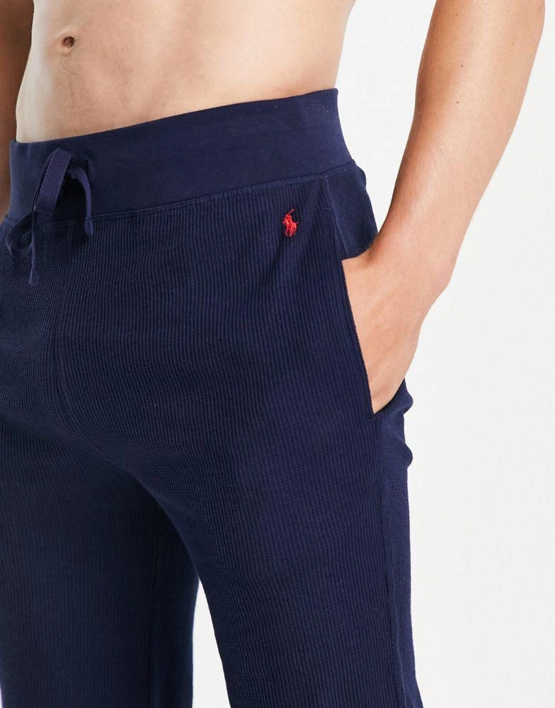 商品Ralph Lauren|Polo Ralph Lauren waffle jogger with pony logo in navy,价格¥390,第2张图片详细描述