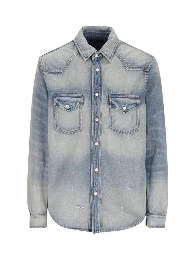 商品AMIRI|Amiri Buttoned Distressed Denim Shirt,价格¥4211,第1张图片