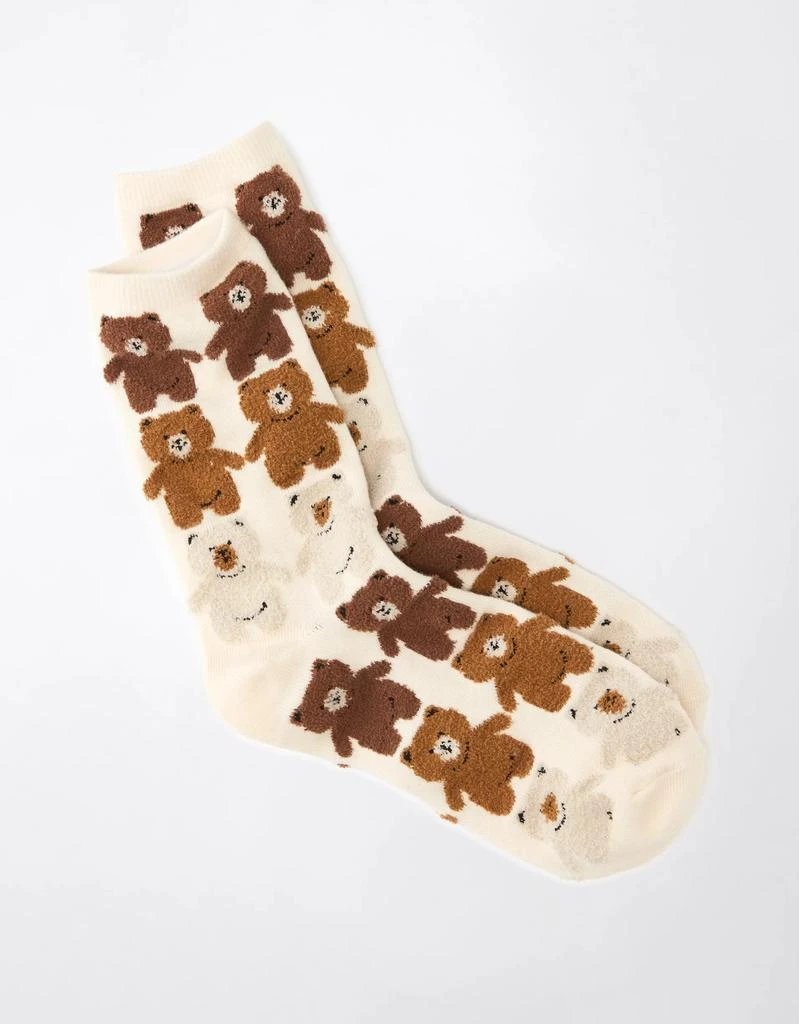 商品AE|AE Teddy Bear Crew Sock,价格¥75,第2张图片详细描述