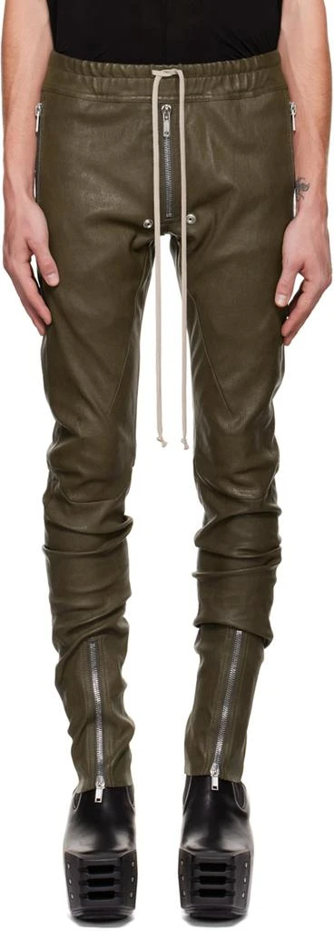 商品Rick Owens|Khaki Gary Leather Pants,价格¥10314,第1张图片