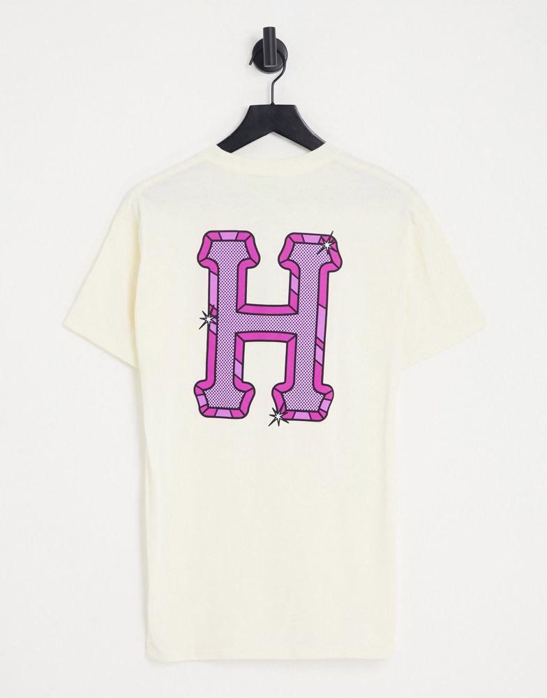 HUF amazing H print  t-shirt in beige商品第2张图片规格展示